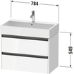 Duravit Ketho 2 wastafelonderbouwkast met 2 laden 78.4x46x54.9cm met grepen antraciet natuur eiken mat SW772784