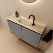 MONDIAZ TURE-DLUX 80cm toiletmeubel Smoke. EDEN wastafel Frappe positie midden. Met 1 kraangat. SW1103039