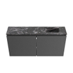 MONDIAZ TURE-DLUX 100cm toiletmeubel Dark Grey. EDEN wastafel Lava positie rechts. Zonder kraangat. SW1103797
