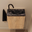 MONDIAZ TURE-DLUX 40cm toiletmeubel Washed Oak. EDEN wastafel Lava positie rechts. Met 1 kraangat. SW1104089
