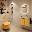MONDIAZ TURE-DLUX 60cm toiletmeubel Ocher. EDEN wastafel Frappe positie midden. Met 1 kraangat. SW1102903