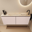 MONDIAZ TURE-DLUX 120cm toiletmeubel Rosee. EDEN wastafel Frappe positie rechts. Met 1 kraangat. SW1102987