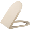 QeramiQ Dely Swirl Toiletset - 36.3x51.7cm - Geberit UP320 Burda inbouwreservoir - 35mm zitting - steel bedieningsplaat - ronde knoppen - beige SW1138596