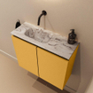 MONDIAZ TURE-DLUX 60cm toiletmeubel Ocher. EDEN wastafel Glace positie links. Zonder kraangat. SW1103375