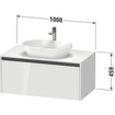 Duravit Ketho 2 wastafelonderbouwkast incl. consoleplaat met 1 lade 100x55x45.9cm met handgreep antraciet basalt mat SW772204