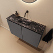 MONDIAZ TURE-DLUX 80cm toiletmeubel Dark Grey. EDEN wastafel Lava positie midden. Zonder kraangat. SW1103746