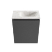MONDIAZ TURE-DLUX 40cm toiletmeubel Dark Grey. EDEN wastafel Ostra positie rechts. Met 1 kraangat. SW1104799