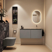 MONDIAZ TURE-DLUX 120cm toiletmeubel Smoke. EDEN wastafel Lava positie rechts. Zonder kraangat. SW1104096