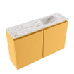 MONDIAZ TURE-DLUX 80cm toiletmeubel Ocher. EDEN wastafel Glace positie rechts. Met 1 kraangat. SW1103391