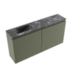 MONDIAZ TURE-DLUX 100cm toiletmeubel Army. EDEN wastafel Lava positie links. Zonder kraangat. SW1103678