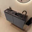 MONDIAZ TURE-DLUX 80cm toiletmeubel Dark Grey. EDEN wastafel Lava positie rechts. Met 1 kraangat. SW1103744