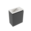 MONDIAZ TURE-DLUX 40cm toiletmeubel Dark Grey. EDEN wastafel Ostra positie links. Zonder kraangat. SW1104824