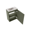 MONDIAZ TURE-DLUX 40cm toiletmeubel Army. EDEN wastafel Glace positie links. Met 1 kraangat. SW1103144