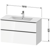 Duravit D-Neo wastafelonderkast 101x62.5x46.2cm 2 lades Eiken (zwart) Mat SW641056