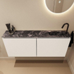 MONDIAZ TURE-DLUX 120cm toiletmeubel Talc. EDEN wastafel Lava positie rechts. Met 1 kraangat. SW1103650