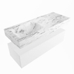 MONDIAZ ALAN - DLUX Badkamermeubelset - 120cm - onderkast - Talc - 1 lade - vrijhangende wastafel - wasbak links - 0 kraangaten - Glace SW805257