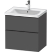 Duravit D-Neo wastafelonderkast 63.4x62.5x45.2cm 2 lades Grafiet Mat SW641420