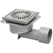 Aquaberg RVS vloerput onderuitlaat met emmer 20x20cm RVS rooster 75mm vastzetbaar 2300275