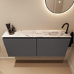 MONDIAZ TURE-DLUX 120cm toiletmeubel Dark Grey. EDEN wastafel Glace positie rechts. Met 1 kraangat. SW1103237