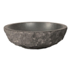 Saniclass Hamerslag opbouwwaskom 42x42x15cm zonder overloop rond natuursteen Basalt SW17530