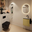 MONDIAZ TURE-DLUX 40cm toiletmeubel Oro. EDEN wastafel Opalo positie links. Met 1 kraangat. SW1104449