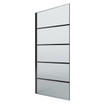 Plieger Panorama douchewand line motief 6mm 98/100x200cm zonder bevestiging excl. muursteun zwart/helder SW228377