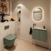 MONDIAZ TURE-DLUX 60cm toiletmeubel Army. EDEN wastafel Ostra positie links. Met 1 kraangat. SW1104792