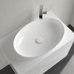 Villeroy & Boch Artis opzetwastafel ovaal 61x41x12.5cm Ceramic+ zonder kraangat zonder overloop stone white SW209529