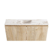 MONDIAZ TURE-DLUX 100cm toiletmeubel Washed Oak. EDEN wastafel Frappe positie midden. Met 1 kraangat. SW1103092