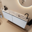 MONDIAZ TURE-DLUX 120cm toiletmeubel Clay. EDEN wastafel Glace positie rechts. Met 1 kraangat. SW1103253