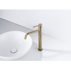Fortifura Calvi Slim Wastafelkraan - 32.6cm - verhoogd - opbouw - Geborsteld Messing PVD (Goud) OUTLETSTORE STORE33661