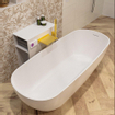 MONDIAZ ROCK Vrijstaand bad - 170x70cm - talc SW491554