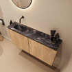 MONDIAZ TURE-DLUX 100cm toiletmeubel Washed Oak. EDEN wastafel Lava positie links. Zonder kraangat. SW1104149