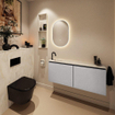 MONDIAZ TURE-DLUX 120cm toiletmeubel Plata. EDEN wastafel Ostra positie links. Met 1 kraangat. SW1105009