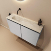 MONDIAZ TURE-DLUX 80cm toiletmeubel Plata. EDEN wastafel Ostra positie links. Zonder kraangat. SW1104994