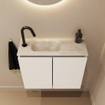 MONDIAZ TURE-DLUX 60cm toiletmeubel Talc. EDEN wastafel Ostra positie links. Met 1 kraangat. SW1104689
