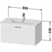 Duravit XBase Wastafelonderkast 80x47.5x44cm 1 lade Standaard greep met softclose spaanplaat Grafiet Mat SW420916