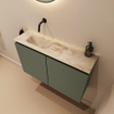 MONDIAZ TURE-DLUX 80cm toiletmeubel Army. EDEN wastafel Frappe positie links. Zonder kraangat. SW1102636