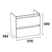 Saniclass Solution Small wastafelonderkast 60x39x50cm 2 softclose greeploze lades met 1 sifonuitsparing MFC Almond SW499441