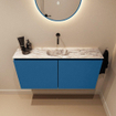 MONDIAZ TURE-DLUX 100cm toiletmeubel Jeans. EDEN wastafel Glace positie midden. Zonder kraangat. SW1103347