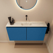 MONDIAZ TURE-DLUX 100cm toiletmeubel Jeans. EDEN wastafel Ostra positie midden. Zonder kraangat. SW1104924