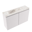MONDIAZ TURE-DLUX 80cm toiletmeubel Cale. EDEN wastafel Frappe positie links. Met 1 kraangat. SW1102658