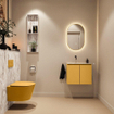 MONDIAZ TURE-DLUX 60cm toiletmeubel Ocher. EDEN wastafel Glace positie links. Zonder kraangat. SW1103375