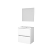 Basic-Line Basic 39 badkamermeubelset - 60x39cm - greeploos - 2 lades - porseleinen wastafel - 1 kraangat - Spiegel - MDF lak Ice White SW350752