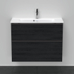 Duravit D-Neo wastafelonderkast 81x62.5x37.2cm 2 lades Eiken (zwart) Mat SW641060