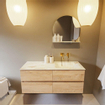 MONDIAZ VICA-DLUX Badkamermeubelset - 120cm - onderkast washed oak - 4 lades - inbouw wastafel cloud rechts - zonder kraangaten - 60cm hoge versie - frape SW1088802