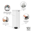 Brabantia NewIcon Pedaalemmer - 30 liter - kunststof binnenemmer - wit SW1026547