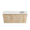 MONDIAZ TURE-DLUX 100cm toiletmeubel Washed Oak. EDEN wastafel Ostra positie rechts. Met 1 kraangat. SW1105178