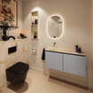 MONDIAZ TURE-DLUX 100cm toiletmeubel Plata. EDEN wastafel Frappe positie links. Zonder kraangat. SW1102972