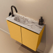 MONDIAZ TURE-DLUX 60cm toiletmeubel Ocher. EDEN wastafel Glace positie links. Met 1 kraangat. SW1103355